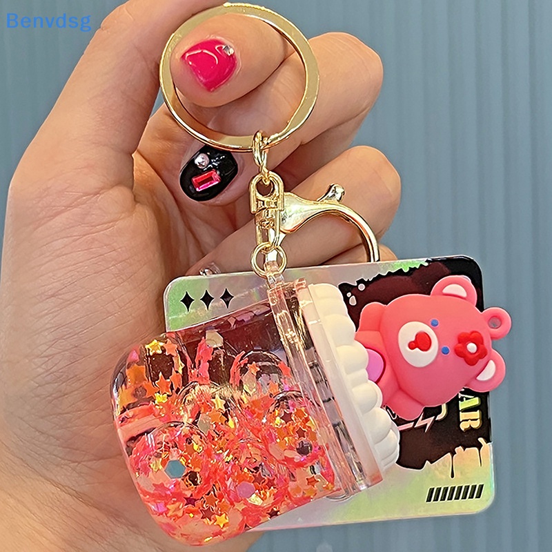 Benvdsg > Móc Khóa Hạt Cườm Hình Gấu Trúc Hoạt Hình Chuyển Động Dạng Lỏng Có Thể Di Chuyển