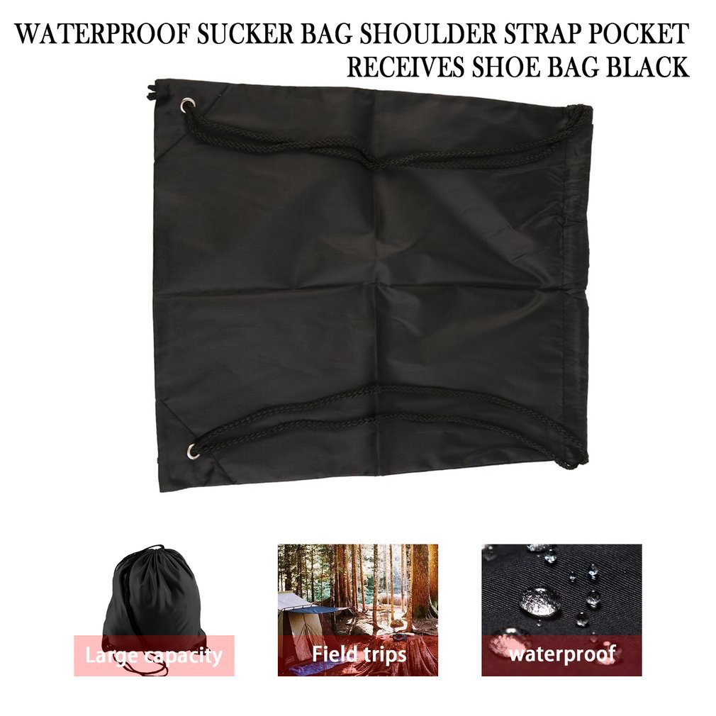 Drawstring Bag Portable Students Backpack Waterproof Sports Riding Storage Bag