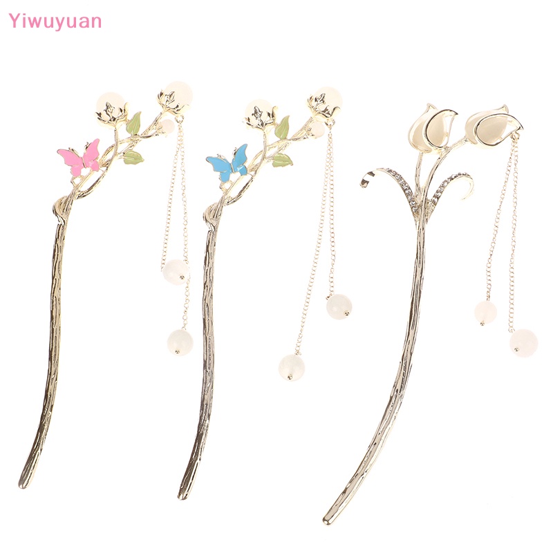 < Yiwuyuan > Kẹp Tóc Đuôi Ngựa Đính Pha Lê Và Tua Rua Thời Trang Mới Thanh Lịch Dành Cho Bạn Nữ