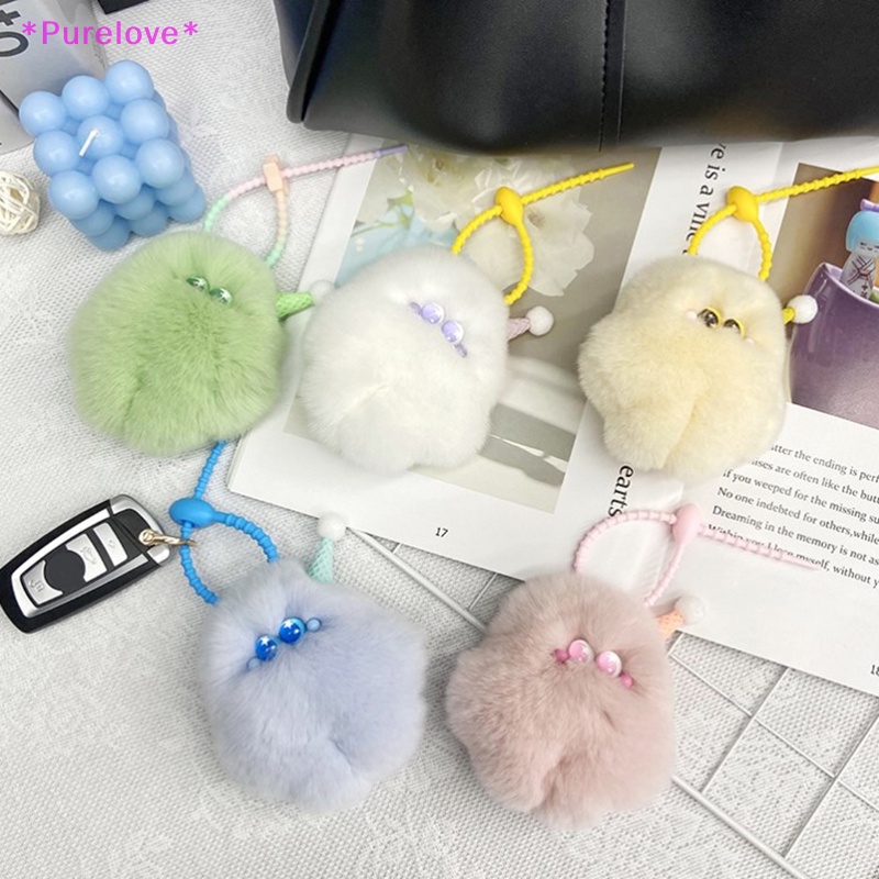 Móc Chìa Khóa Xe Hơi Hình Thỏ Bông Đáng Yêu Mới