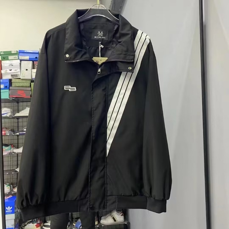 Áo Sơ Mi Cổ Đứng Ba Sọc Thêu Nhãn Nhỏ Phong Cách Mới Mùa Xuân Cho Cặp Đôi St