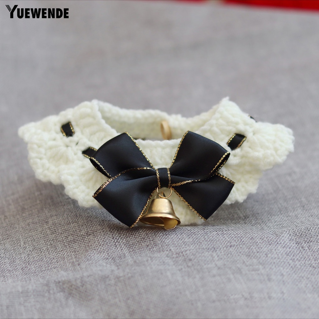 Yq.e Vòng Cổ Len Mịn Thắt Nơ Có Chuông Cho Thú Cưng