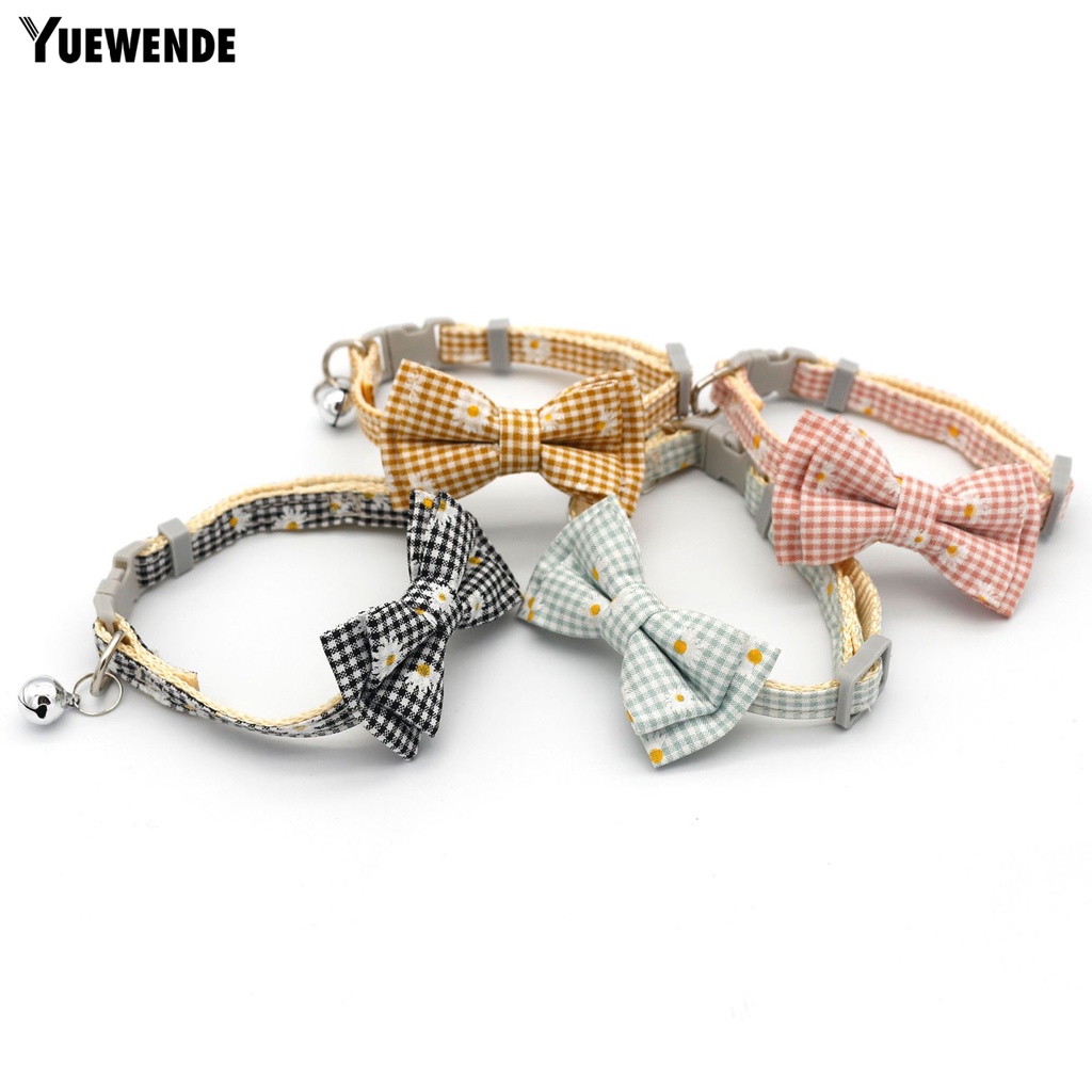 Vòng Cổ YQ.E Chống Thoát Hiểm Họa Tiết Caro Thắt Nơ Nhỏ Dành Cho Thú Cưng