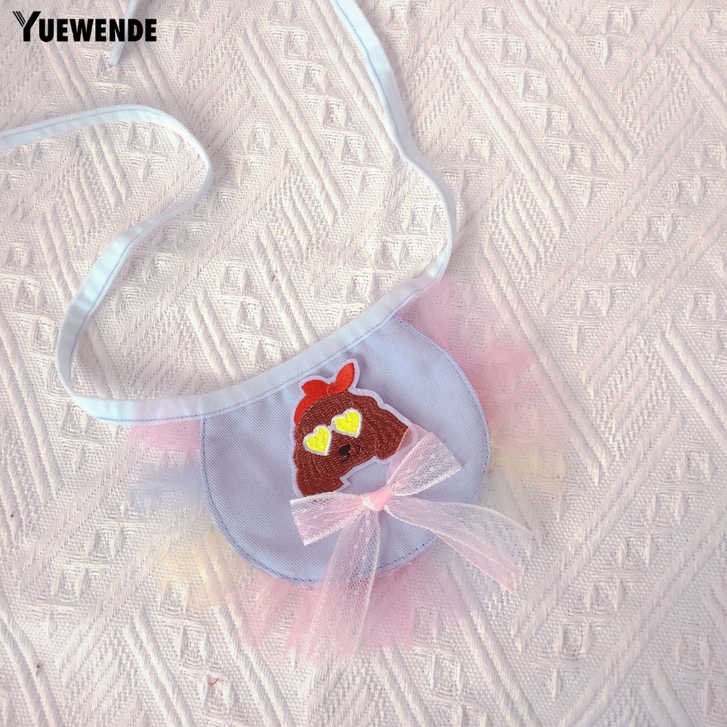 Yq.e Khăn Quàng Cổ Bằng Cotton Chống Nước Bọt Mắt Thời Trang Dễ Thương Dành Cho Cún Cưng Ngoài Trời