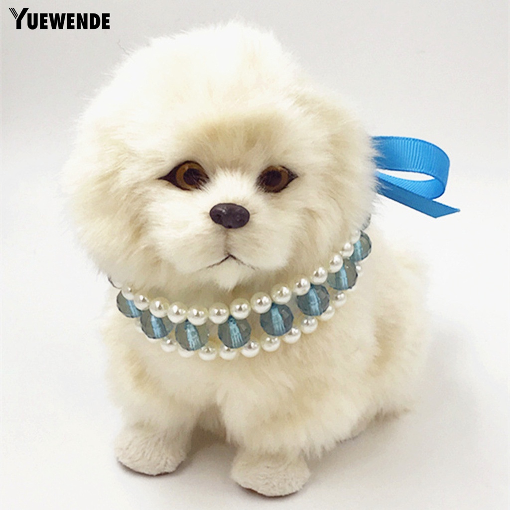 Yq.e Vòng Cổ Acrylic Ngọc Trai Giả Tinh Tế Trang Trí Vòng Cổ Cho Thú Cưng Hàng Ngày