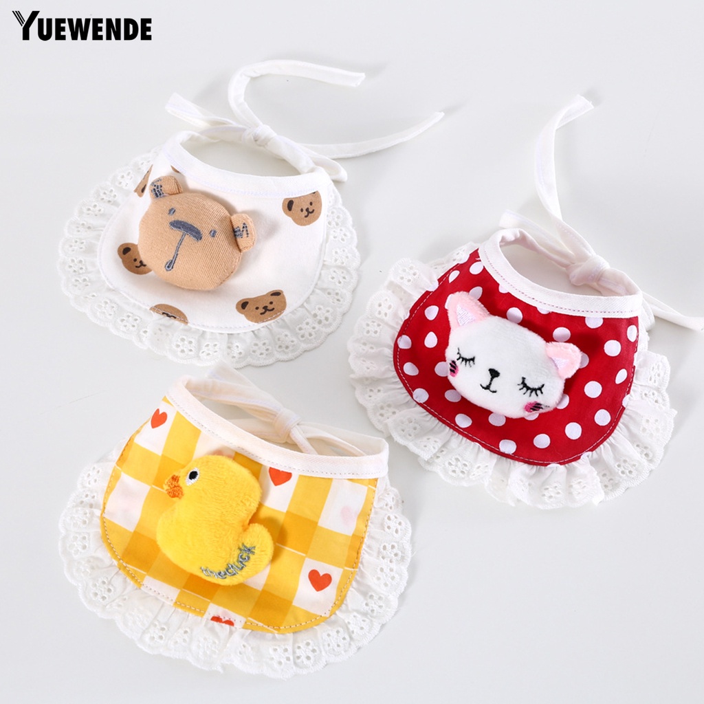 Yq.e Yếm Đeo Cổ Bằng Cotton Chống Mài Mòn Họa Tiết Hoạt Hình Dễ Thương Trang Trí Nội Thất Dành Cho Cún Cưng / Mèo Cưng