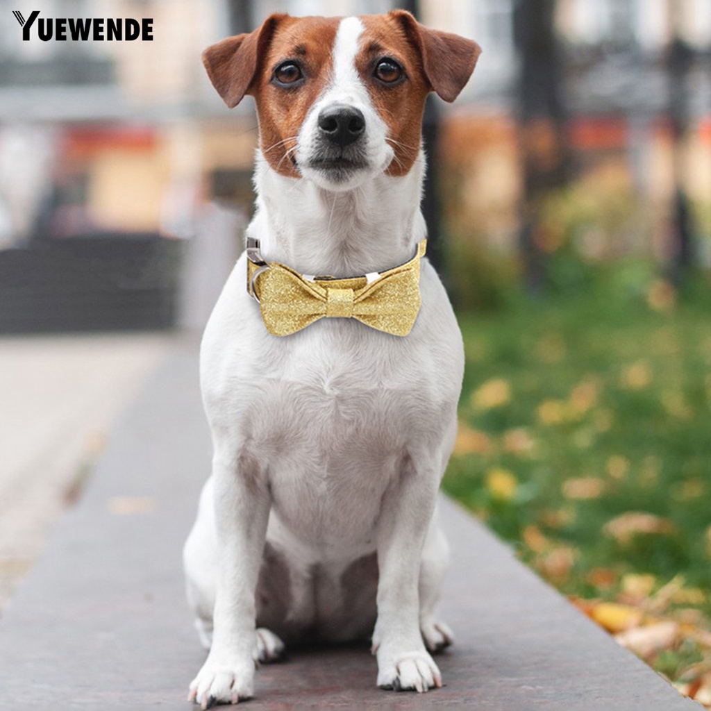 Yq.e Vòng Cổ Nylon Tự Thắt Nơ Đính Kim Sa Điều Chỉnh Được Thông Dụng Cho Cún Cưng Dịp Giáng Sinh