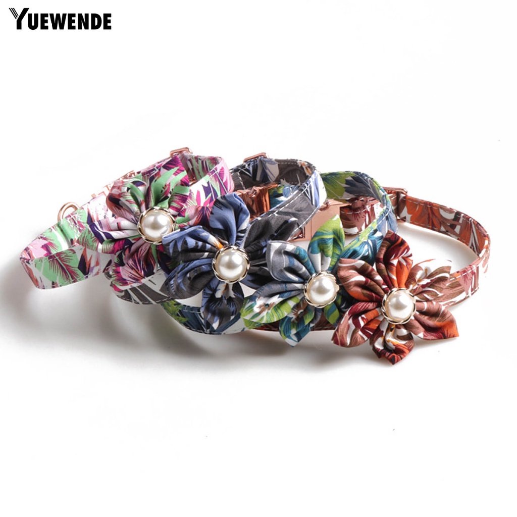 Vòng Cổ Họa Tiết Hoa Có Khóa Kim Loại Cho Thú Cưng