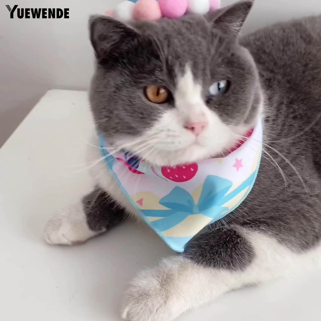 Yq.e Yếm Ăn Tam Giác In Họa Tiết Thời Trang Mềm Mại Dành Cho Cún Cưng / Tiệc Sinh Nhật