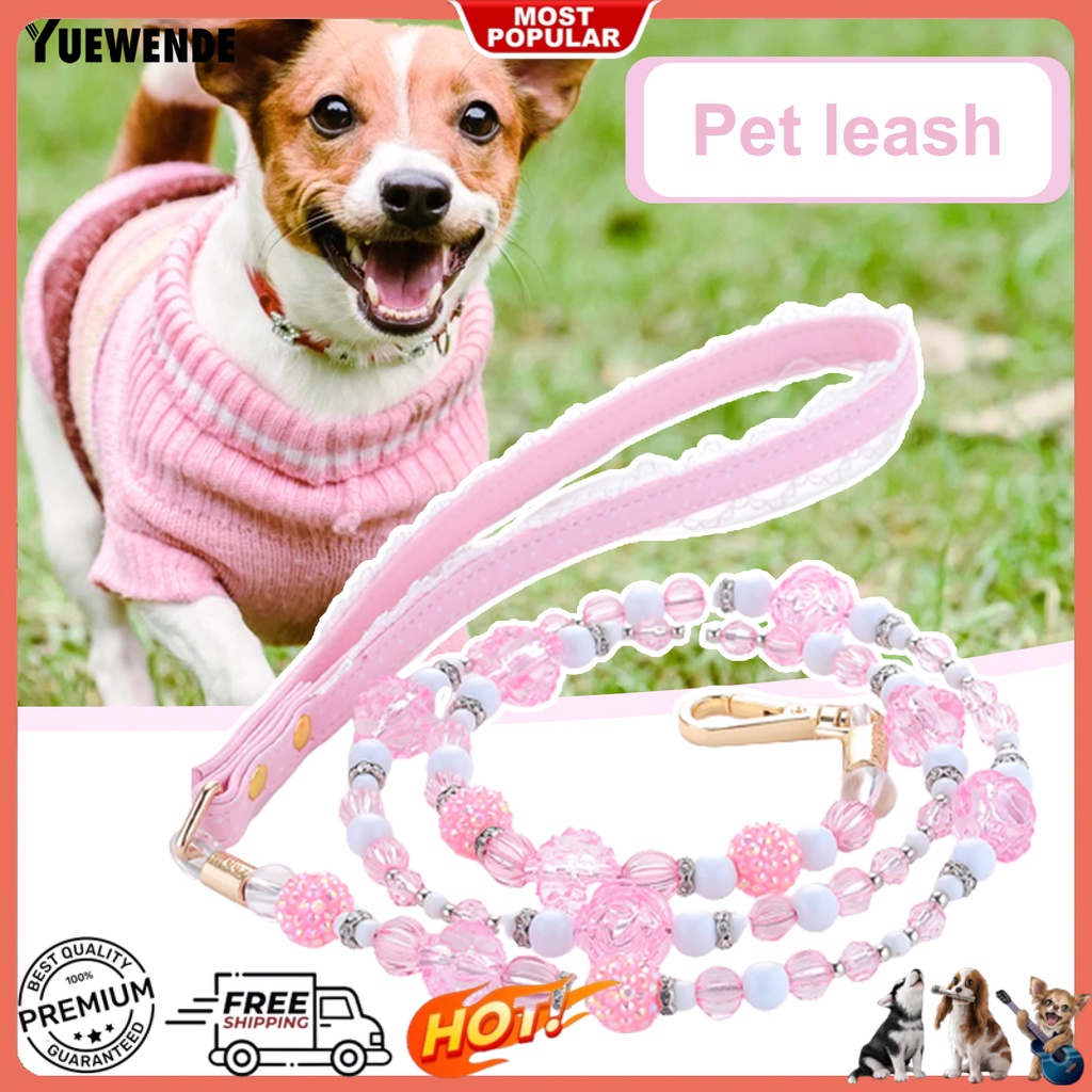 Dây Dắt Thú Cưng Đi Dạo Đính Hạt Pha Lê Giả Chống Rơi Thoải Mái Thời Trang