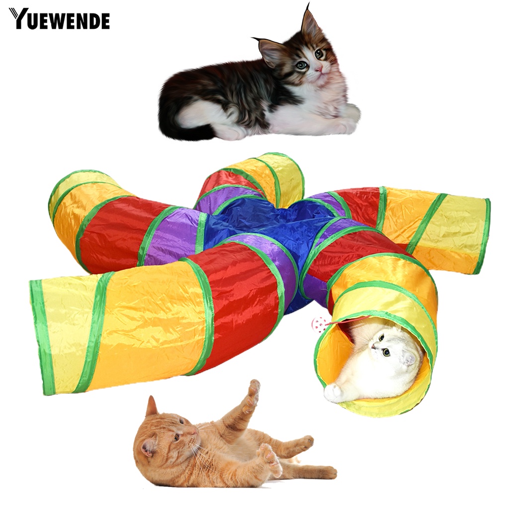 Đồ Chơi Đường Hầm Hình Chữ S 5 Chiều Chống Trầy Xước Giảm Căng Thẳng Có Chuông Và Bóng Xếp Gọn Dành Cho Mèo Cưng
