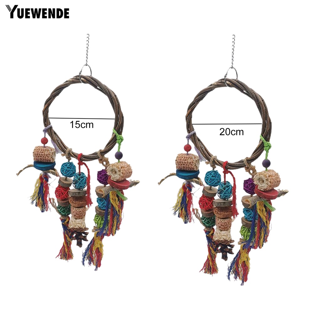 Đồ Chơi Treo Bằng Gỗ Tự Nhiên Nhiều Màu Sắc Cho Vẹt