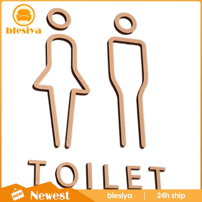 [Blesiya] Set 2 Bảng Hiệu Toilet Phong Cách Bắc Âu Không Cần Khoan