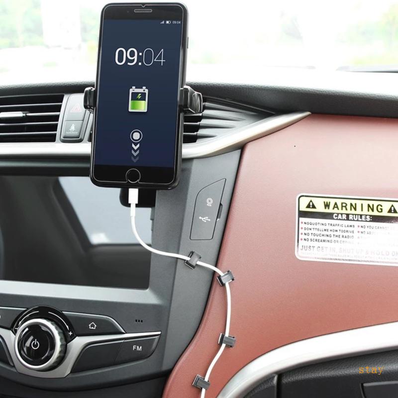 Set 30 Giá Đỡ Kẹp Dây Cáp Hình Chữ Nhật Tự Dính Có Thể Điều Chỉnh