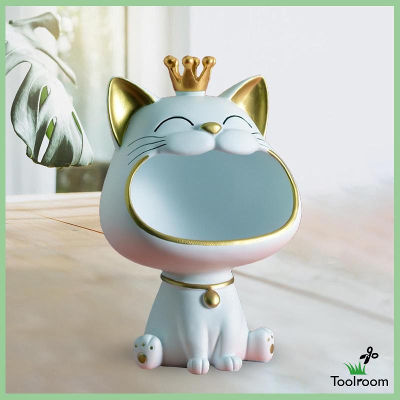 Mô Hình Mèo May Mắn Bằng Nhựa Resin Đựng Chìa Khóa / Đồ Trang Sức Để Bàn / Phục Vụ / Trang Trí Hành Lang / Phòng Khách