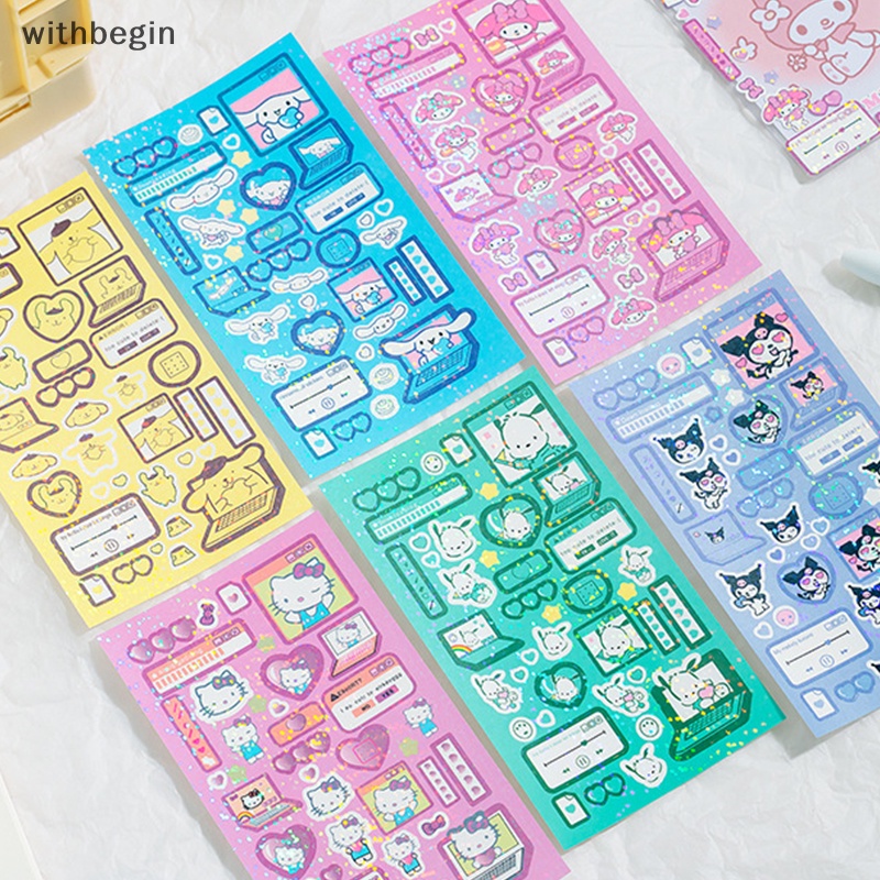 Bộ 3 Miếng Dán Trang Trí Laptop Họa Tiết Hoạt Hình Melody Kuromi Cinnamoroll