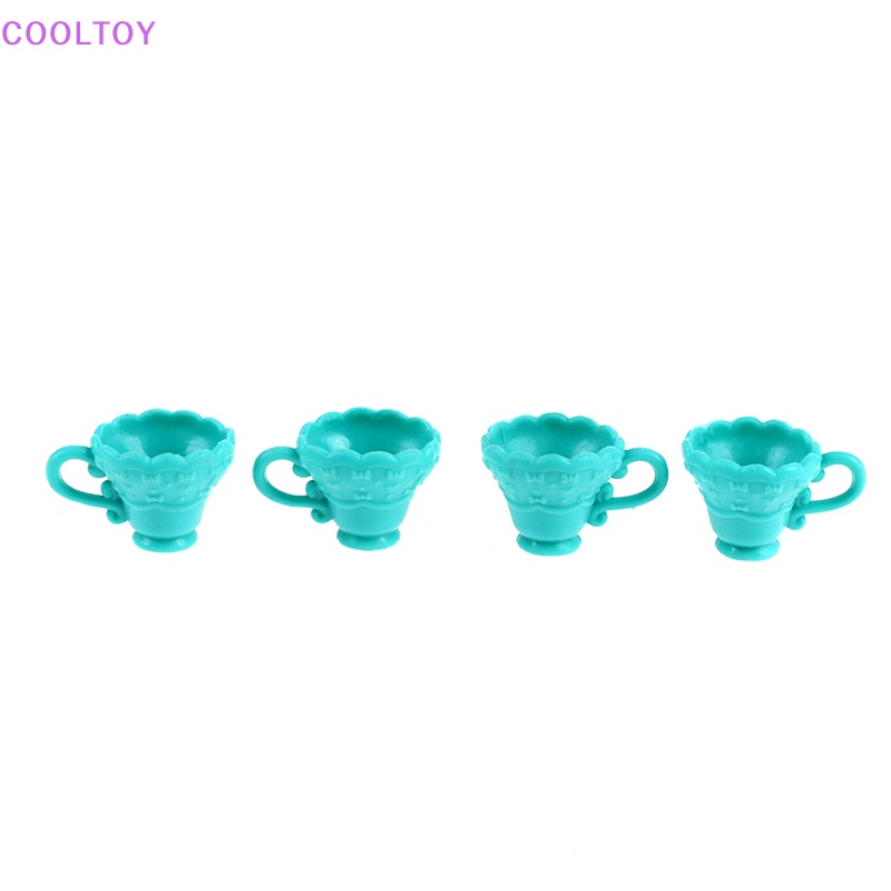 Set 4 Ly Cà Phê Mini Tỉ Lệ 1: 12 Dùng Để Trang Trí Nhà Búp Bê