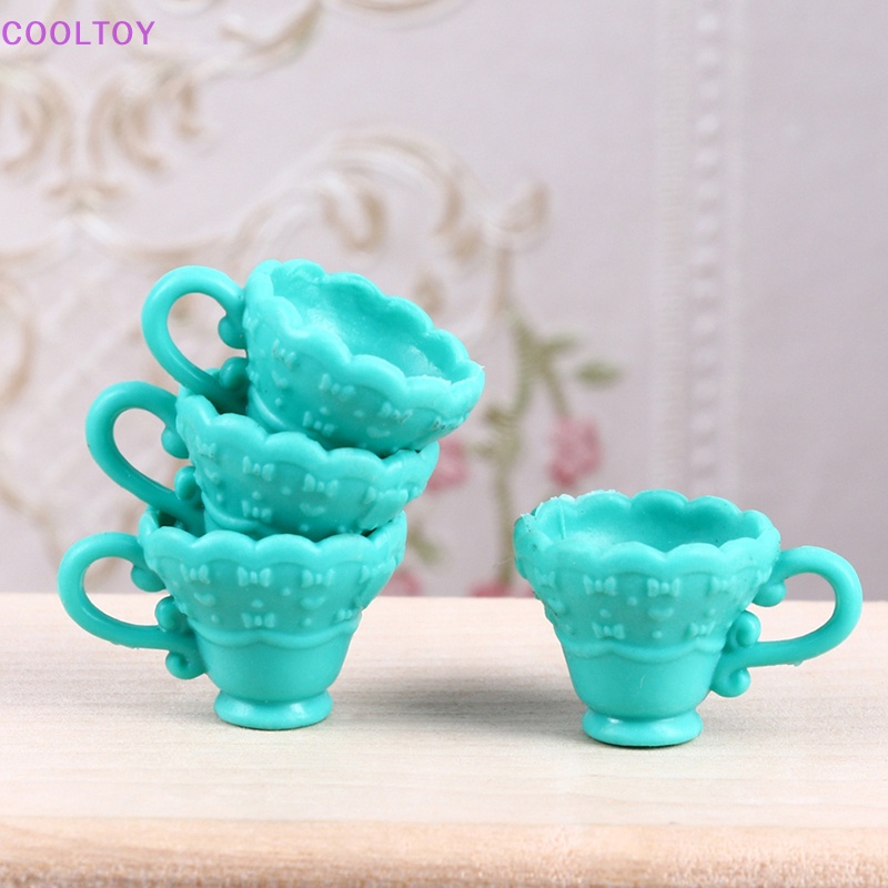 Set 4 Ly Cà Phê Mini Tỉ Lệ 1: 12 Dùng Để Trang Trí Nhà Búp Bê