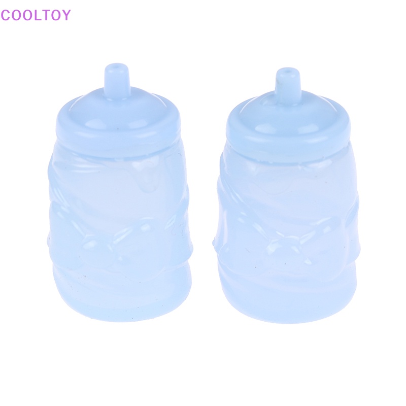 Set 2 Bình Đựng Sữa Mini Bằng Nhựa Mềm Cho Nhà Búp Bê