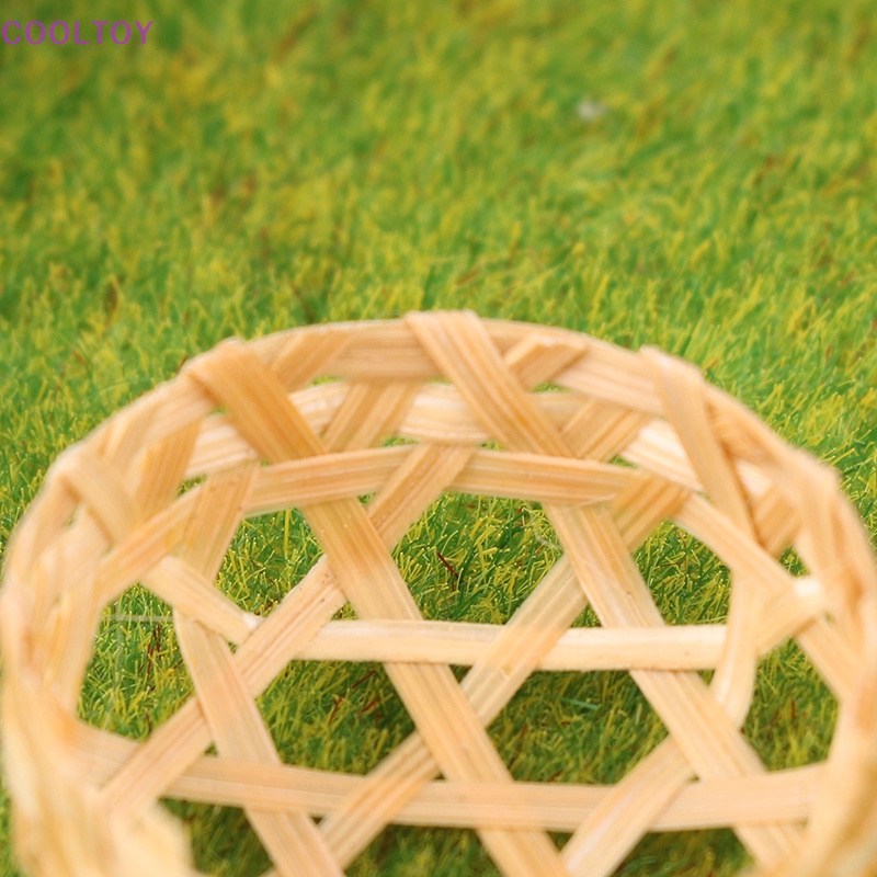 Mô Hình Rổ Tre Mini Hình Tròn Độc Đáo Trang Trí Nhà Búp Bê