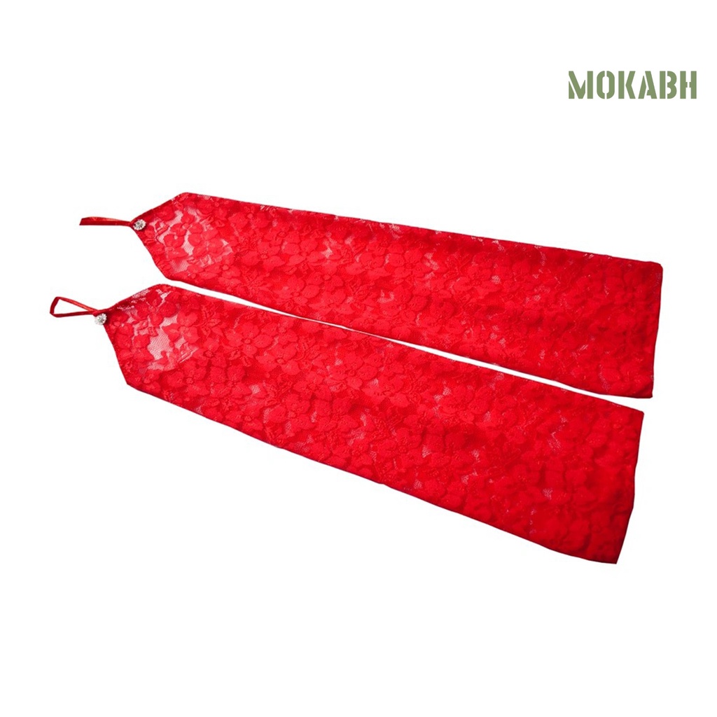 1 Đôi Găng Tay Cô Dâu Hở Ngón Màu Sắc Thanh Lịch