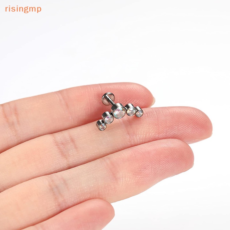 [risingmp] Trang Sức Mũi Khoan Môi Kiểu Trụ Bằng Thép Không Gỉ Phong Cách Đơn Giản Dễ Phối Đồ Thời Trang