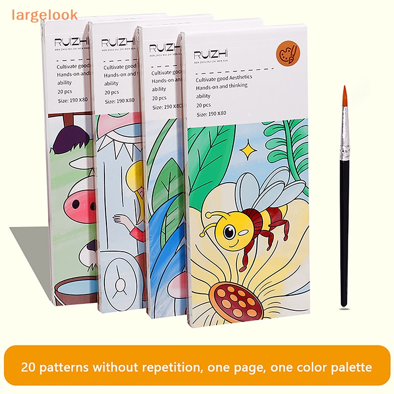 1 Set 20 Tấm Hình Vẽ Màu Nước Kèm 1 Cây Bút Dành Cho Trẻ Em