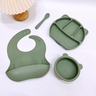 Set 4 món ăn dặm bằng silicon cho bé