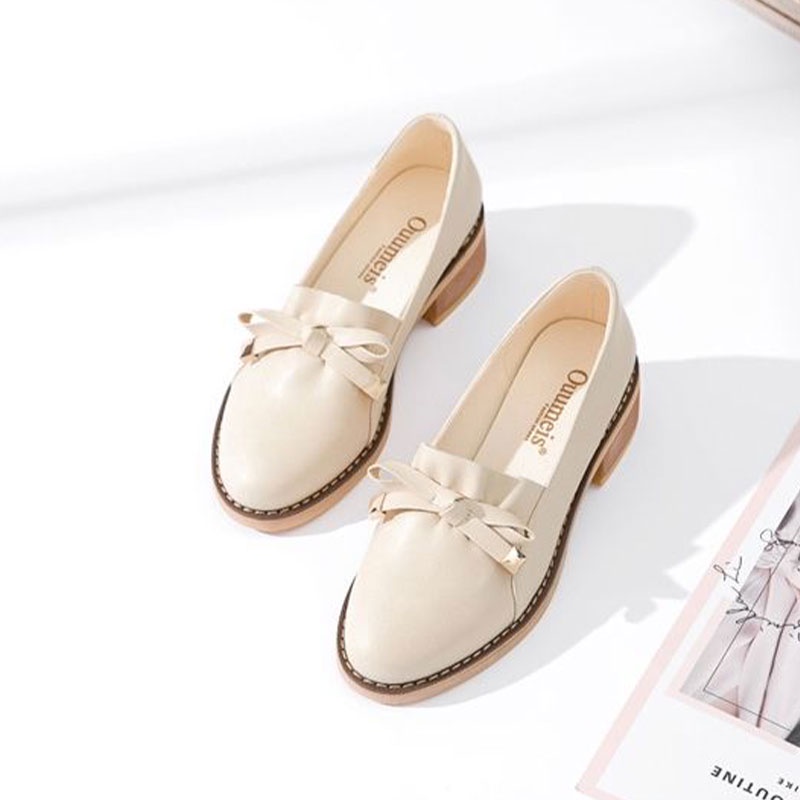 Giày Lười Da Đế Dày Thời Trang Cho Nữ