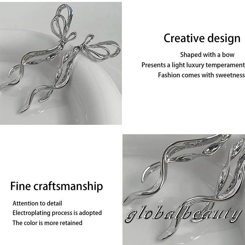 Bông Tai Hình Nơ Bằng Hợp Kim Tinh Tế Dành Cho Nữ