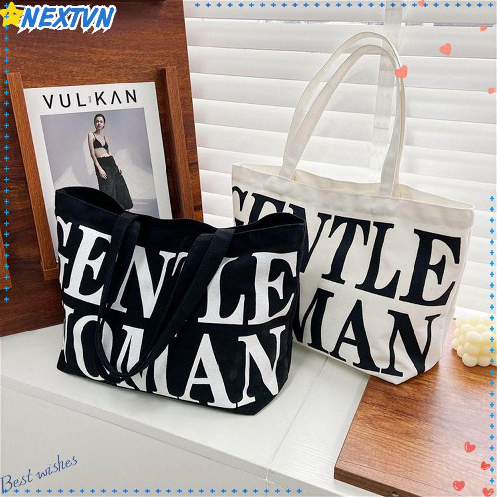 Túi Tote Đeo Vai Sức Chứa Lớn In Chữ Thời Trang Dùng Làm Quà Tặng Sinh Nhật