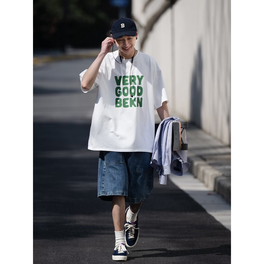 Quần Short Denim Dáng Rộng Phong Cách Retro Thời Trang Mùa Hè Cao Cấp Cho Nam