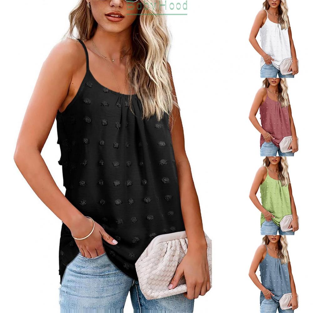 Women's Summer Velvet Ball Decor Sleeveless Tank Tops Loose Casual Camisole Vest#BBHOOD