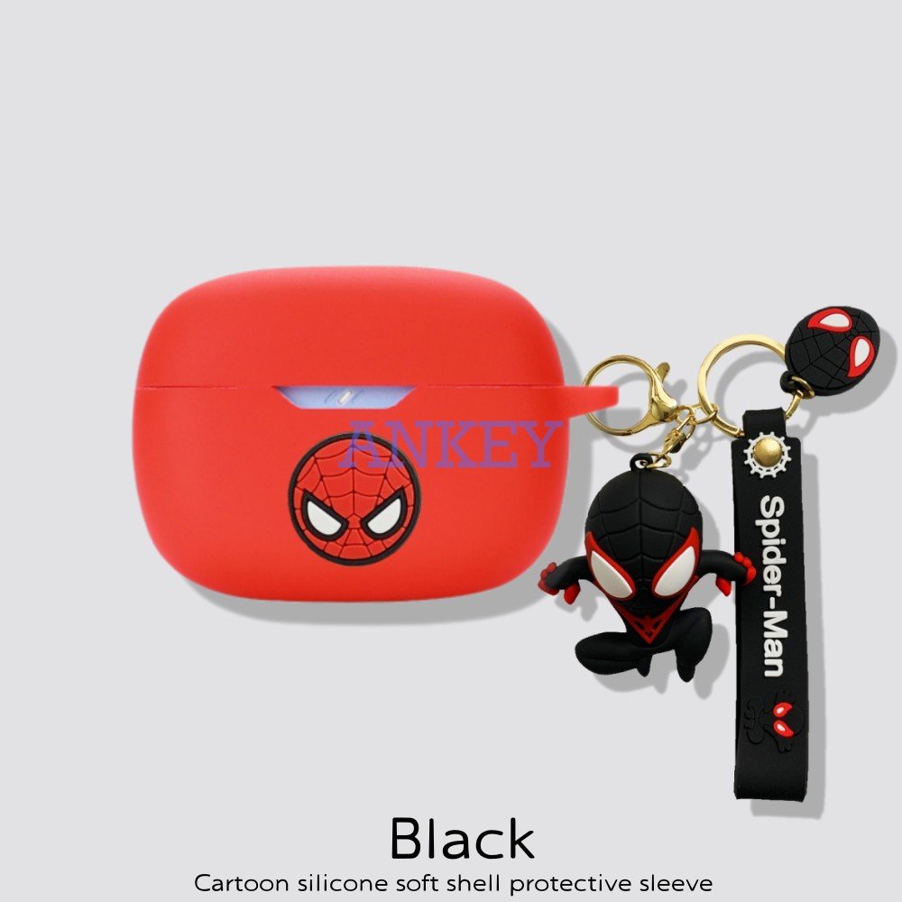 For Anker Soundcore Life Dot 3i / Note 3i / P2i P3i A20i A3i Earphone Silicone Case Black Soldiers Earbuds Protective Headphone Cover Headset Skin with Pendant