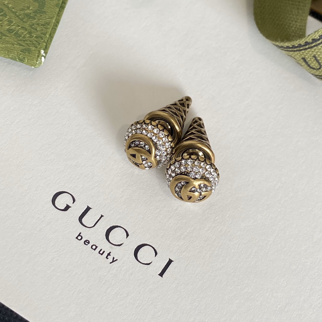 Bông Tai Gucci Bằng Thép Titan In Chữ Thời Trang Sang Trọng Cho Nữ