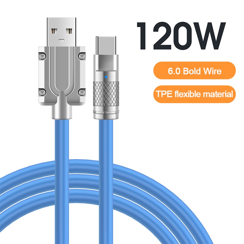 Cáp Sạc Nhanh Type C 120W Cho IPhone Huawei Samsung 1m