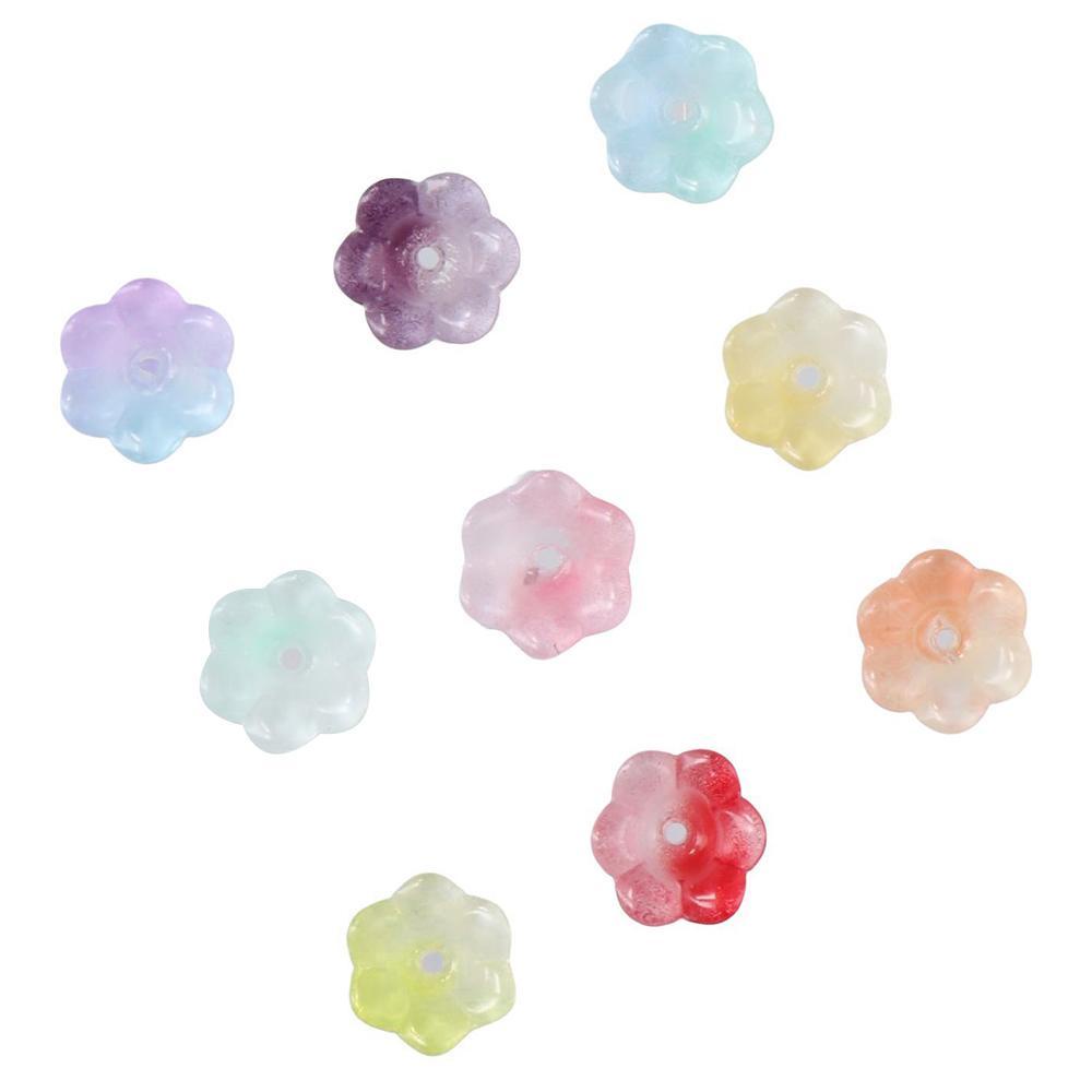 SUMU Set 100 Hạt Thủy Tinh 12x7mm Nhiều Màu Sắc Làm Trang Sức Thủ Công