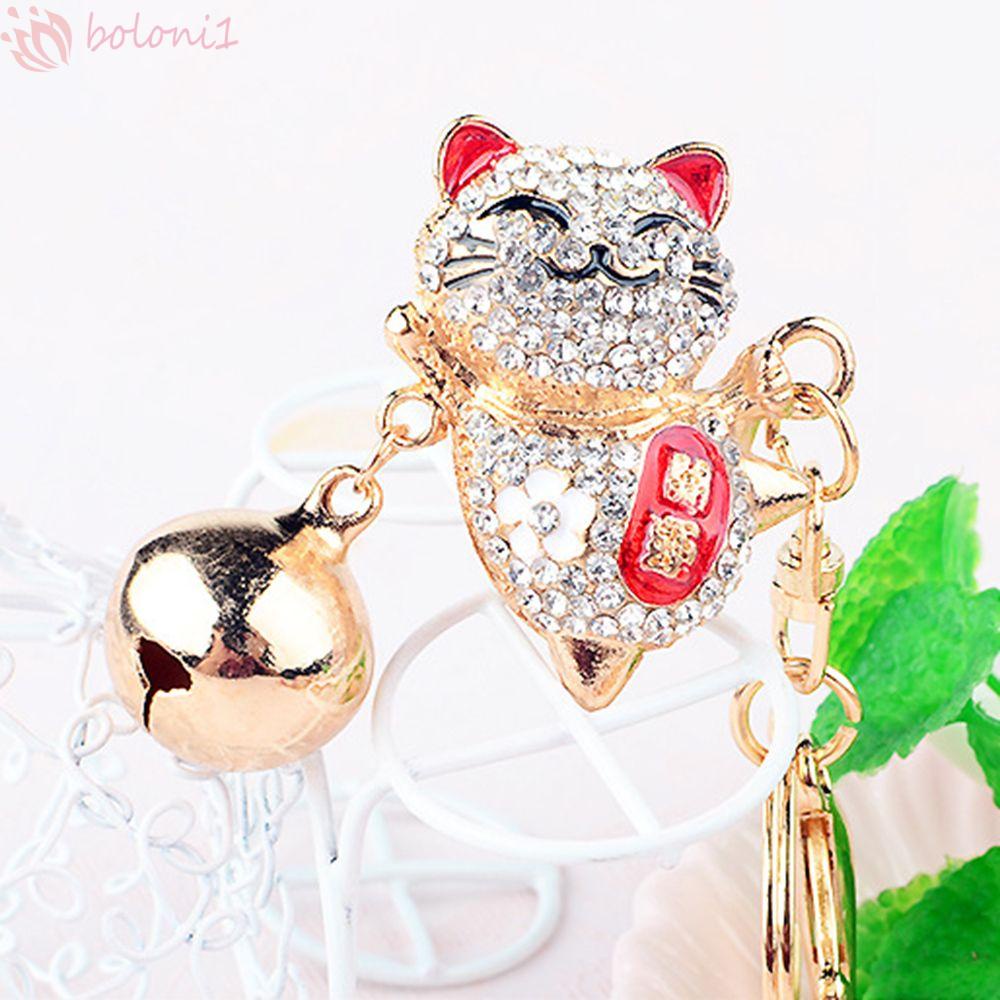 Móc Khóa Cặp Đôi Hình Chú Mèo May Mắn Bằng Hợp Kim