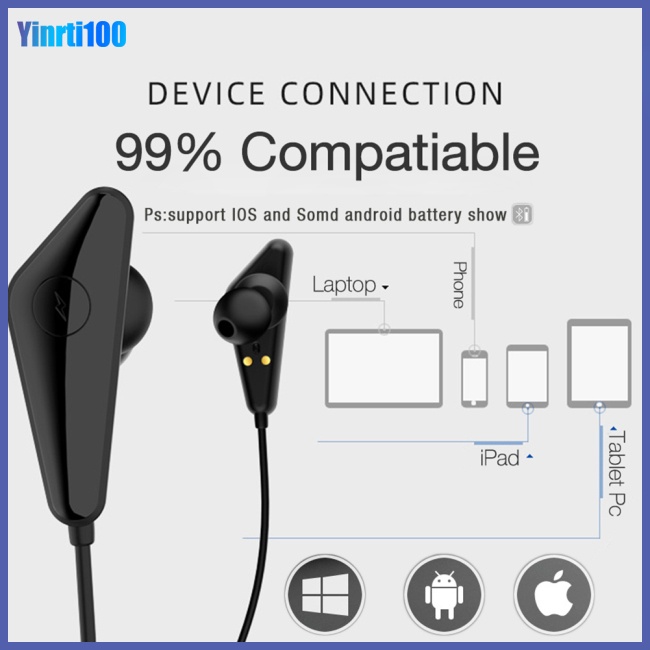 Tai Nghe Treo Cổ Yinrti Kết Nối Bluetooth 5.0 Pin Lớn Giảm Tiếng Ồn
