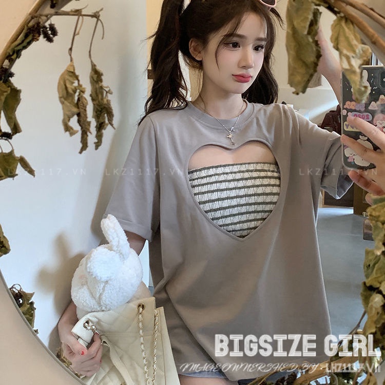 Áo thun nữ tay ngắn Bigsize Áo phông kiểu form rộng cổ tròn mùa hè Phong cách Hàn Quốc Thời Trang đẹp