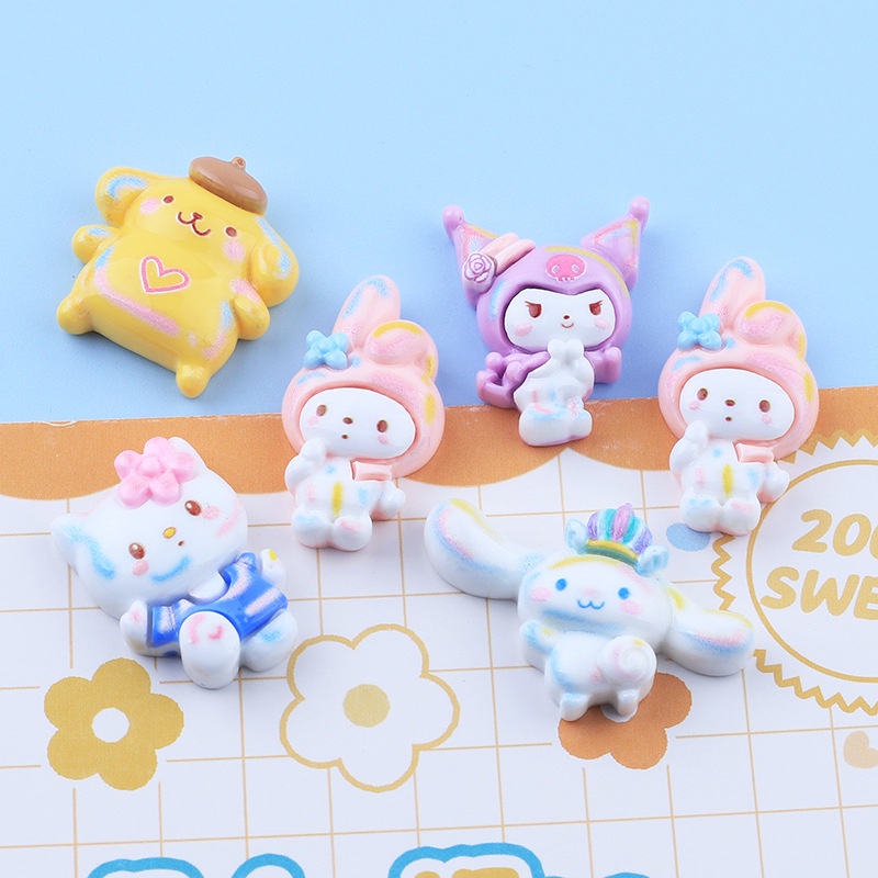 Phụ Kiện Trang Trí Điện Thoại Hình Đôi Giày Crocs Màu Laser Kuromi Diy