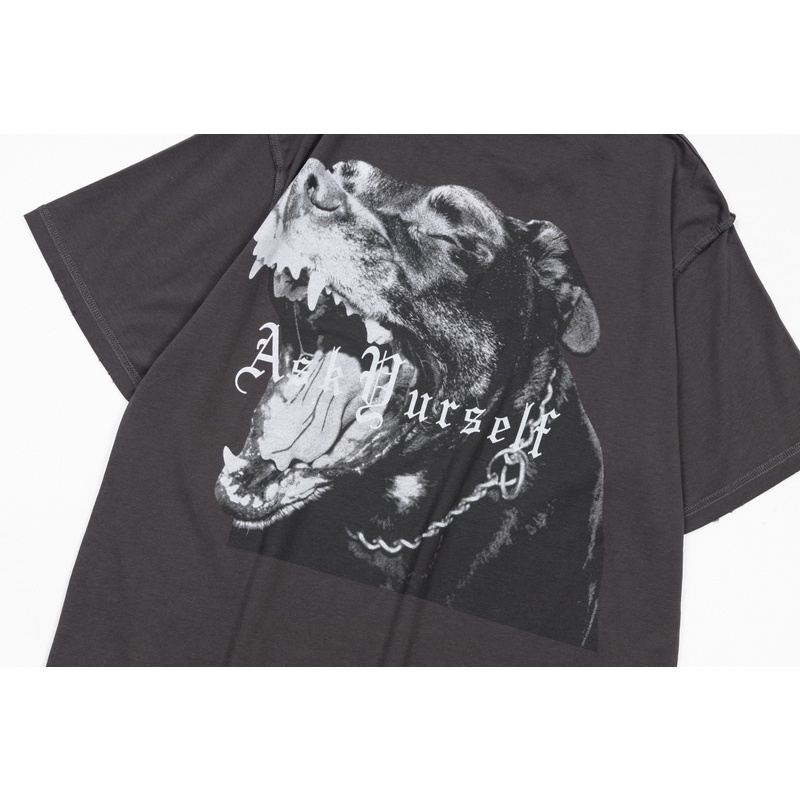 A-sk-áo Thun Tay Ngắn Dáng Rộng Phiên Bản Cao Cấp Thời Trang Đường Phố Mới Nhất Phun Sương Trực Tiếp Kỹ Thuật Số Rubbed Edge Wash Cho Nam Và NữFgtyd