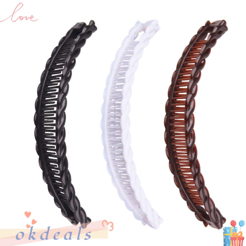 Kẹp Tóc Càng Cua Kiểu Bện Màu Trơn Thời Trang Cho Nữ