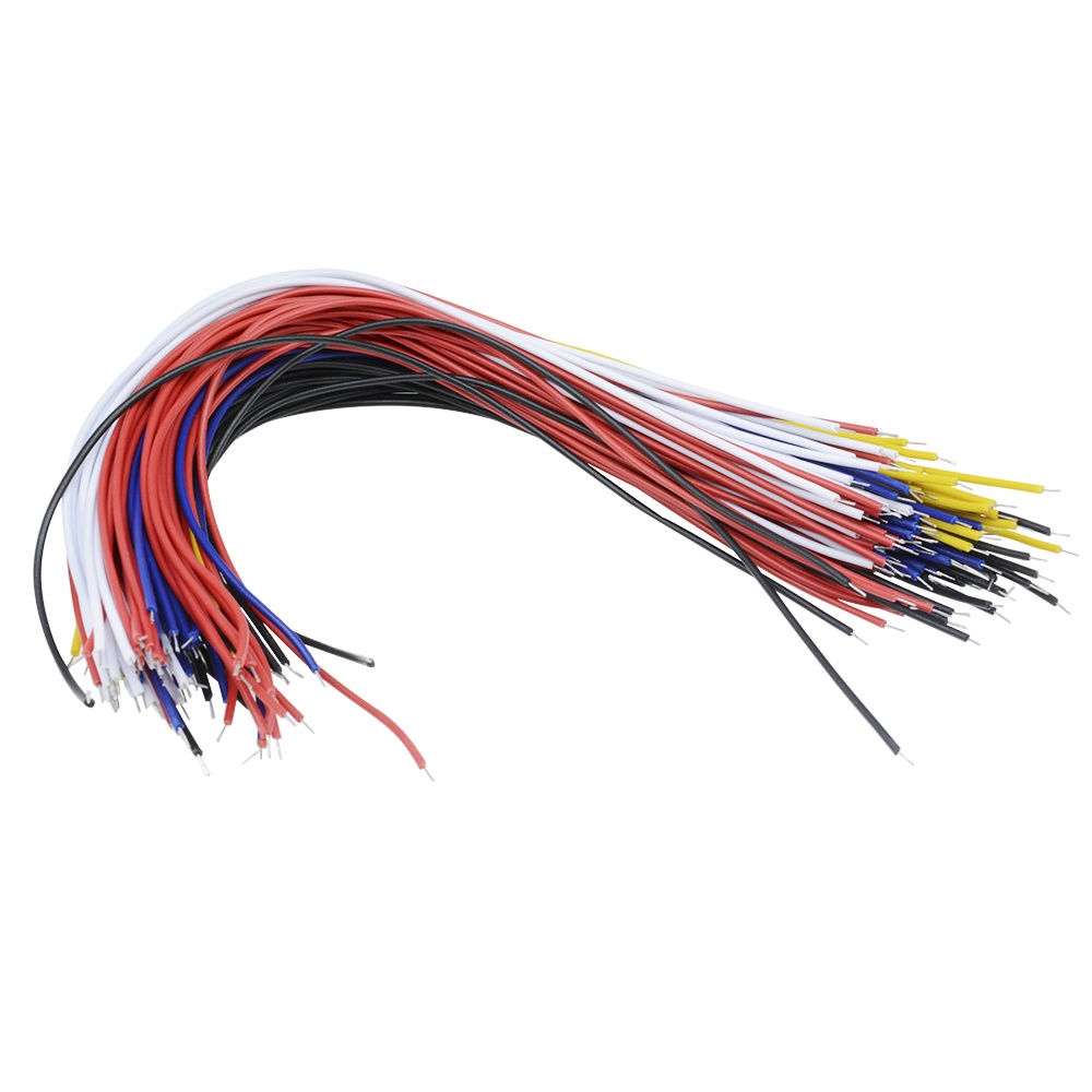 RIRIHI Dây cáp hàn hai đầu dài 20cm 26AWG 100 chấu có 5 màu cho PCB
