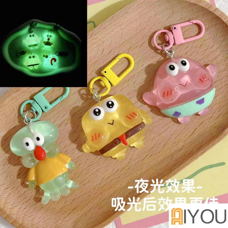 Móc Khóa Nhựa resin Hình SpongeBob SquarePants Patrick Dễ Thương Làm Quà Tặng Cho Bạn Gái / Balo / Bạn Gái