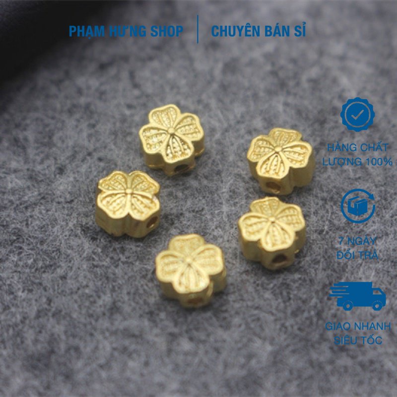 🔥 GIÁ SỈ 🔥 Charm cỏ 4 lá mạ vàng - PL200