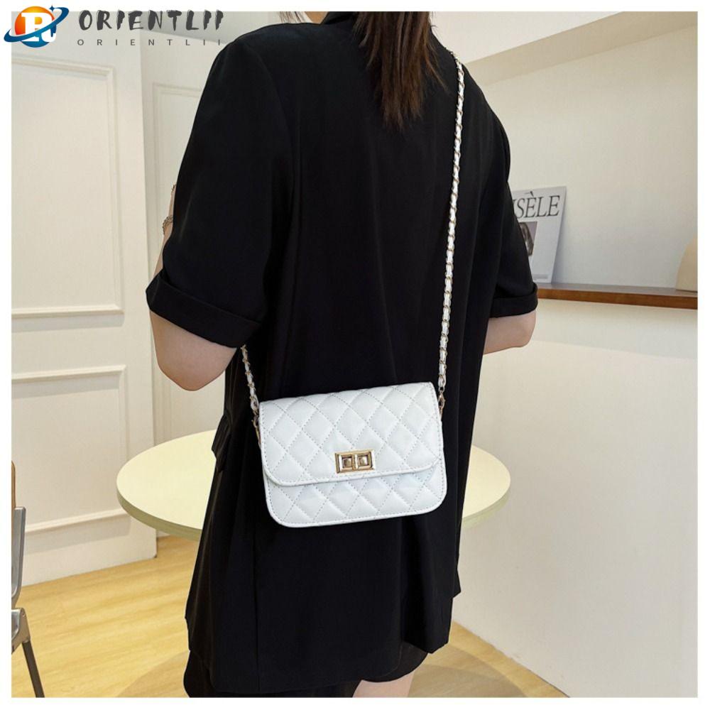 Túi Đeo Chéo Hình Vuông Nhỏ Màu Trơn Họa Tiết Kẻ Sọc Thời Trang Cho Nữ