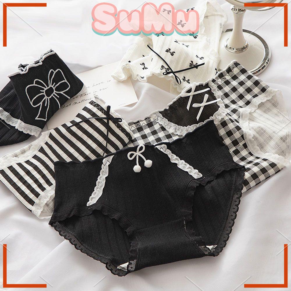Bộ 6 Quần Lót Nữ Mềm Mại Phong Cách Harajuku Gợi Cảm