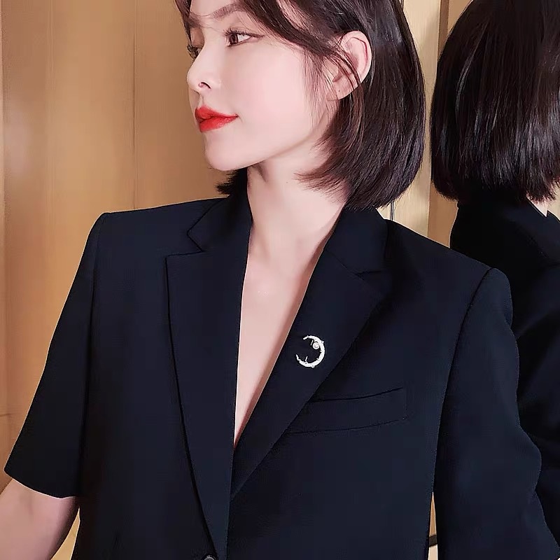 Ghim Cài Áo Hình Mặt Trăng Và Tháng Đầu Tiên Đính Đá Kim Cương Giả Toàn Diện Cho Nam Và Nữ