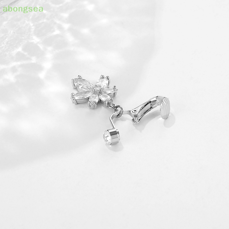 Khuyên Rốn Đính Đá Zircon Giả Bằng Thép Thời Trang Quyến Rũ Không Cần Khoan Lỗ Cho Nữ